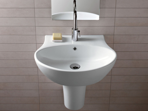 Раковина из санфаянса Hatria NIDO Y0R401 62х47 подвесная цвет белый 1 отверстие под смеситель - фото 2