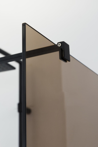 Душевая перегородка Cezares LIBERTA LIBERTA-L-1-120-BR-NERO 120х195 стекло тонированное профиль черный - фото 4