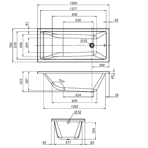 Каркас для ванны Am.Pm Gem W93A-150-070W-R - фото 2
