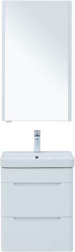 Комплект мебели: тумба с раковиной 50x46x62 + зеркало-шкаф Aquanet София 00274191 подвесной цвет белый - фото 3