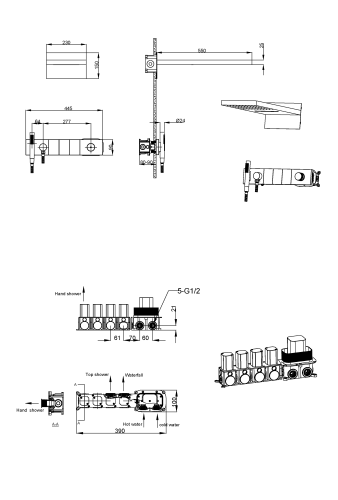 Душевая система Boheme Zodiac 132-CB встраиваемая цвет медь брашированная - фото 2