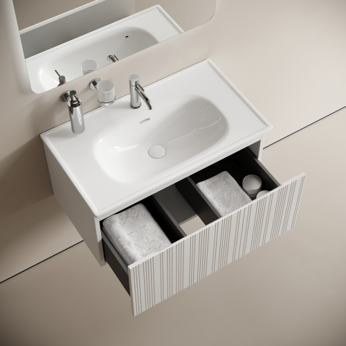 Тумба под раковину Sancos CODE CD80W 79х45х40 подвесная цвет белый - фото 5