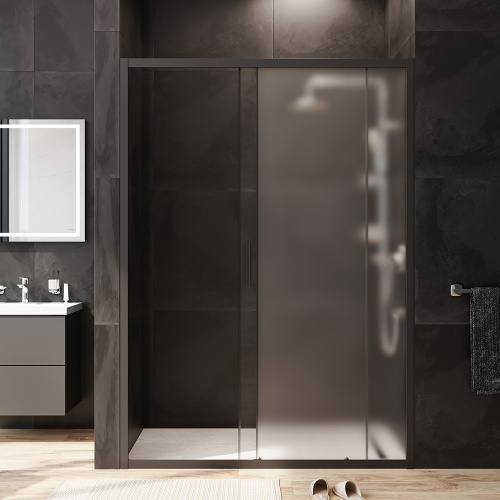 Душевая дверь Am.Pm Gem W90G-140-1-195BM 140х195 стекло прозрачное профиль черный - фото 4