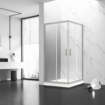 Душевой уголок Veconi Rovigo RV83-80-01-C5 80х80 стекло прозрачное профиль никель брашированный без поддона