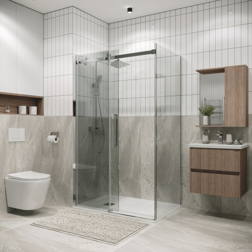 Душевой уголок Grossman Classic 120.K33.04.1290.10.00 120х90 стекло прозрачное профиль хром глянцевый без поддона - фото 5