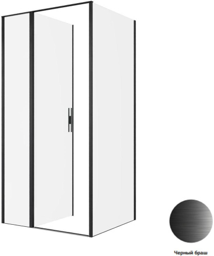 Душевой уголок Allen Brau Priority 3.31030.BBA + 3.31045.BBA 100х90 стекло прозрачное профиль черный без поддона - фото 3