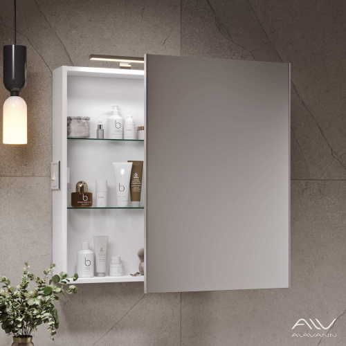 Зеркало-шкаф Alavann Cosmetic ALV0723001 55х15х80 подвесной цвет белый - фото 2