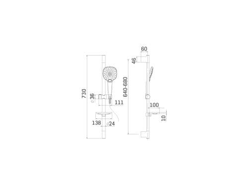 Душевой гарнитур Mamoli Logos FP0000K1 настенный хром - фото 2