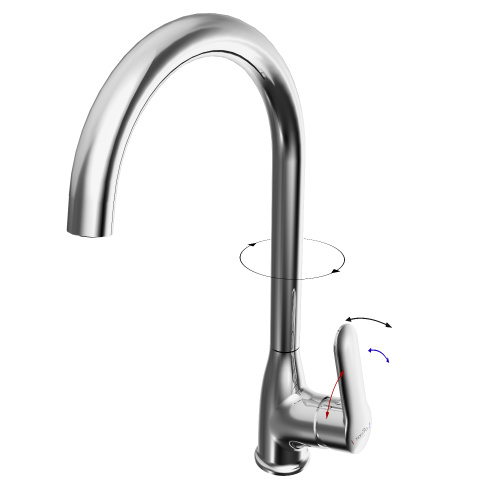 Смеситель для кухни Tokito KANDA TOK-KAN-1013 на раковину хром - фото 4