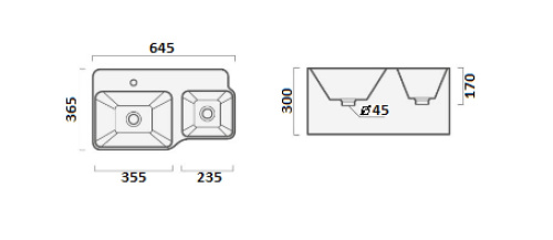 Раковина из сантехнического фарфора Cerutti SPA СТ9703 65х37 подвесная цвет белый 1 отверстие под смеситель - фото 3