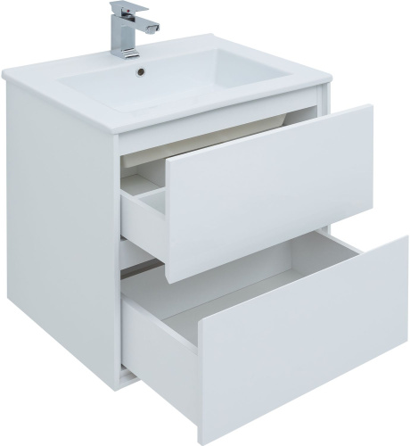 Тумба под раковину Aquanet Милан 00339965 64х46х66 подвесная цвет белый - фото 2