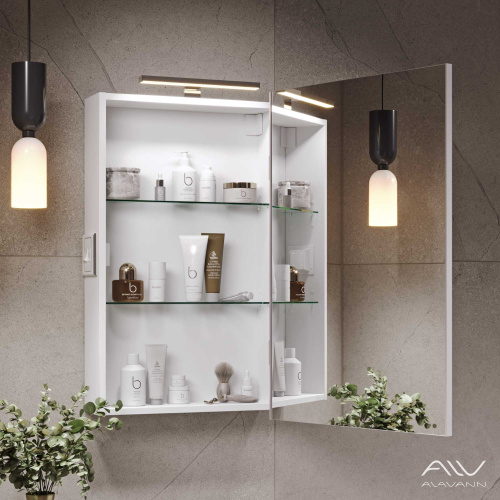 Зеркало-шкаф Alavann Cosmetic ALV0723001 55х15х80 подвесной цвет белый - фото 3