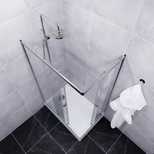 Душевой уголок Тритон Вента Щ0000049618 120х80 стекло прозрачное профиль хром с поддоном - фото 5