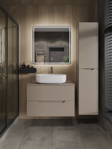 Тумба с раковиной Orange Line Li-80TuLMDF+B07-540W 81х46х69 цвет бежевый - фото 5