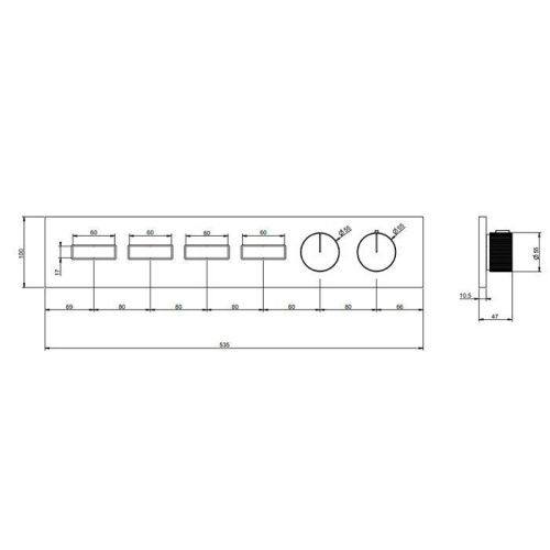 Смеситель для душа Gessi Hi-Fi 63016#299 встраиваемый в стену черный (внешняя часть) с термостатом - фото 2