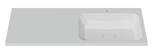 Раковина мебельная из литьевого мрамора Misty Kamilla 120 правая 4627173210010 120х48 над стиральной машиной цвет белый 1 отверстие под смеситель - фото 2