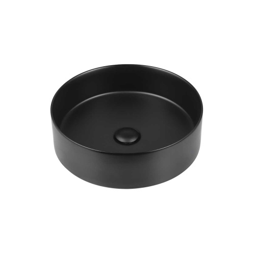 Раковина из сантехнического фарфора Vincea VBS-316MB 41х41 накладная цвет черный матовый без отверстий под смеситель