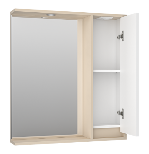 Зеркало-шкаф Brevita Balaton BAL-04075-03-01П 73х14х80 подвесной цвет белый/бежевый - фото 4