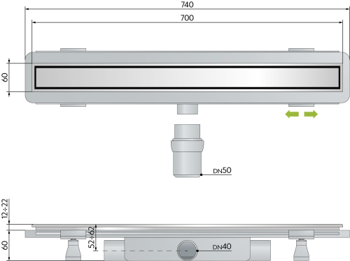 Душевой лоток OMP Tea Renova 5953.901.8.05 - фото 2