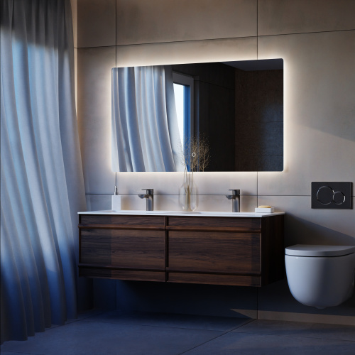 Тумба с раковиной+зеркало Art Decco Bridget (Бриджит) ABR12W22D2M0 120x45x40 подвесная цвет черный орех - фото 2