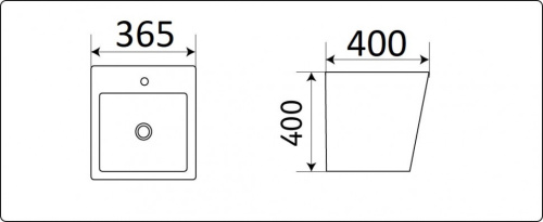 Раковина из санфаянса CeramaLux 500V 37х40 подвесная цвет белый 1 отверстие под смеситель - фото 2
