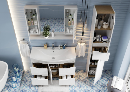 Зеркало-шкаф Onika Веронэлла 210506 102х15х73 подвесной цвет белый - фото 5