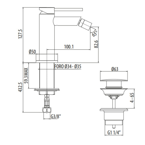 Смеситель Gattoni CIRCLE ONE 9050/90C0 на биде хром - фото 2