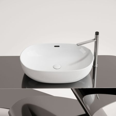 Раковина из сантехнического фарфора Ceramica Nova ELEMENT CN6064 60х40 накладная цвет белый без отверстий под смеситель