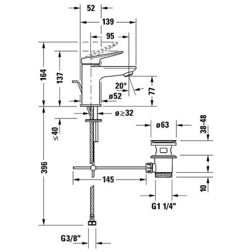 Смеситель Duravit Complementi WA1010001010 на раковину хром - фото 2