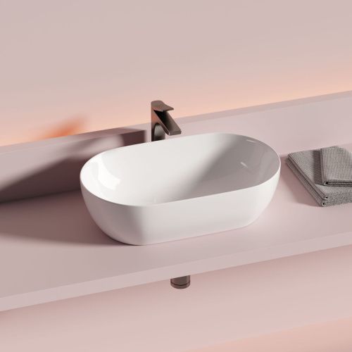 Раковина из сантехнического фарфора Ceramica Nova TWIST CN12001 50х30 накладная цвет белый - фото 3