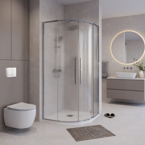 Душевой уголок Niagara Nova NG-3626-34 90х90 стекло шиншилла профиль хром глянцевый без поддона - фото 3