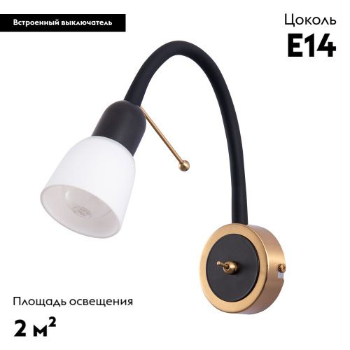 Бра Arte Lamp Lettura (Леттура) A7009AP-1BK - фото 2