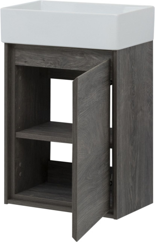 Тумба под раковину Aquanet Милан 00339964 42х23х54 подвесная цвет темное дерево - фото 2