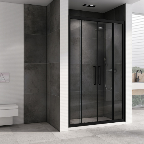 Душевая дверь Abber Schwarzer Diamant AG33140BH 140х195 стекло прозрачное профиль черный - фото 2