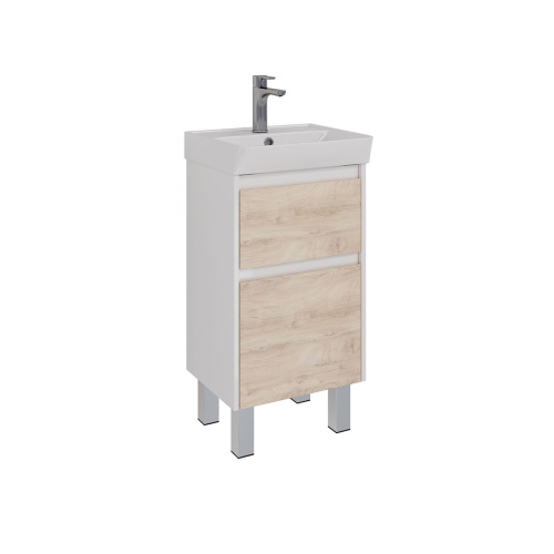 Тумба под раковину LeMark Combi LM03C45T-dub 43х35х65 напольная/подвесная цвет дуб канти/белый - фото 5