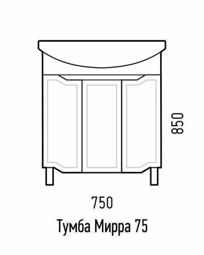 Тумба под раковину Corozo Мирра SD-00001515 70х30 напольная цвет белый - фото 2