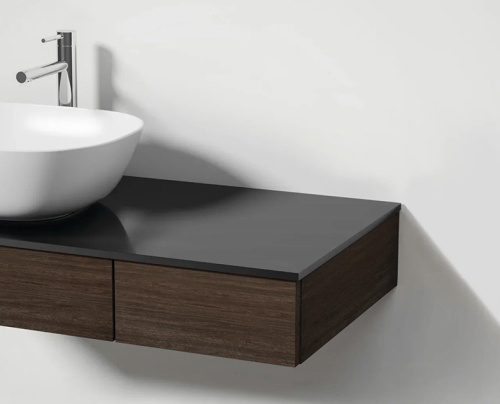 Тумба под раковину Vitra Origin 65674 90х48х14 подвесная цвет темный вяз - фото 2