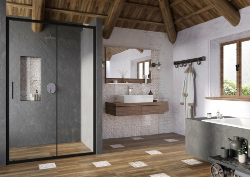 Душевая дверь Ravak Blix X0PMA0300Z1 100x195 стекло прозрачное профиль черный матовый - фото 4