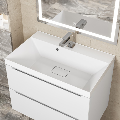 Раковина из литьевого мрамора Uperwood Classic New 291021025 70х45 полувстраиваемая цвет белый - фото 2