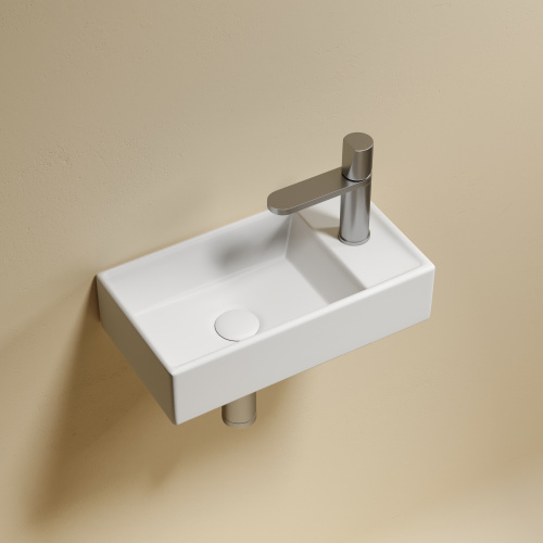 Раковина из сантехнического фарфора Ceramica Nova ELEMENT CN6051LMW 42х22 подвесная цвет белый матовый 1 отверстие под смеситель - фото 3