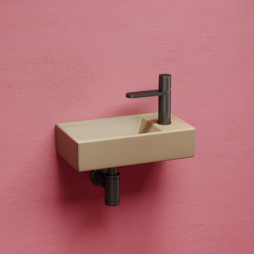 Раковина из сантехнического фарфора Ceramica Nova ELEMENT CN6051LMC 42х22 подвесная цвет капучино матовый 1 отверстие под смеситель - фото 2