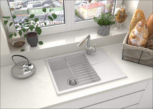 Кухонная мойка Aquaton Делия 65 1A718632DE240 65х52 цвет белый - фото 3