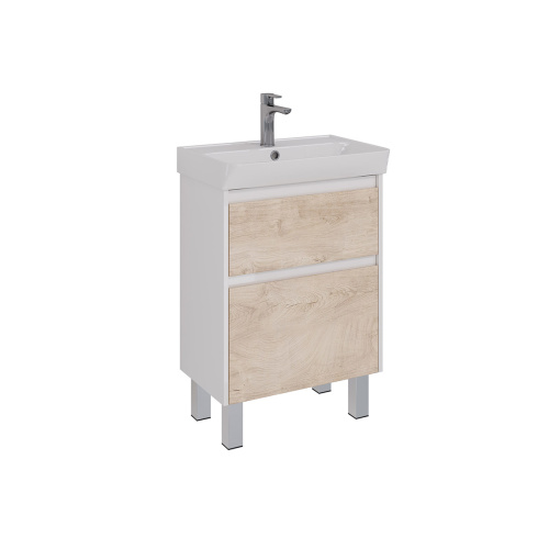 Тумба под раковину LeMark Combi LM03C60T-dub 57х35х65 напольная/подвесная цвет дуб канти/белый - фото 5