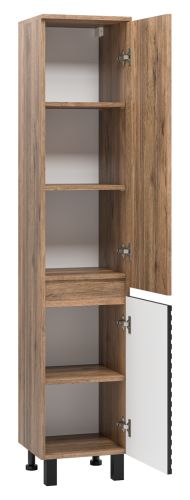 Шкаф-пенал Brevita Dakota DAK-050350-19/02П 35х34х165 напольный/подвесной цвет черный/коричневый - фото 4