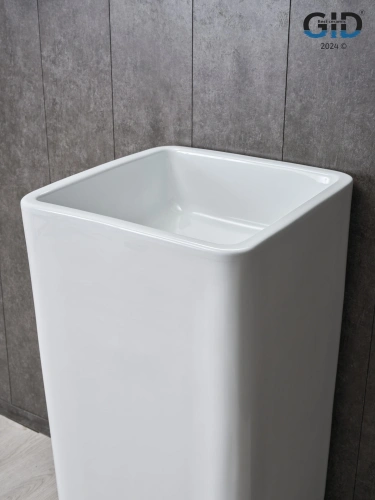 Раковина керамическая Gid Autonomo 81119 41х41 напольная цвет белый без отверстий под смеситель - фото 5