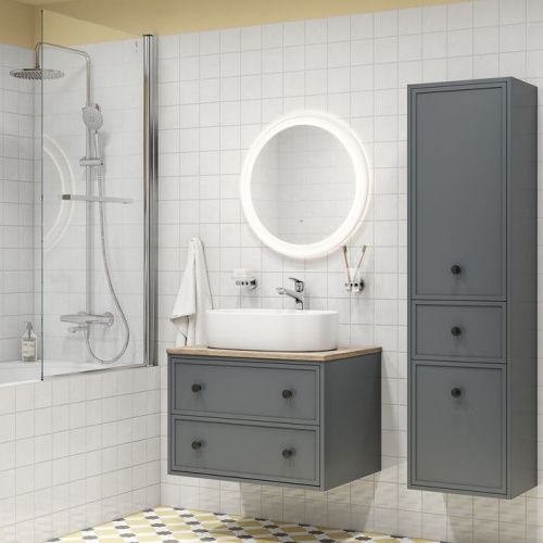 Тумба под раковину IDDIS Torr TOR60DBi95K 70х51х50 подвесная цвет серый - фото 3