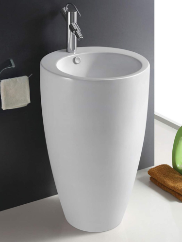 Раковина из санфаянса WeltWasser WW SK 49 см 10000008706 напольная цвет белый глянцевый 1 отверстие под смеситель - фото 2