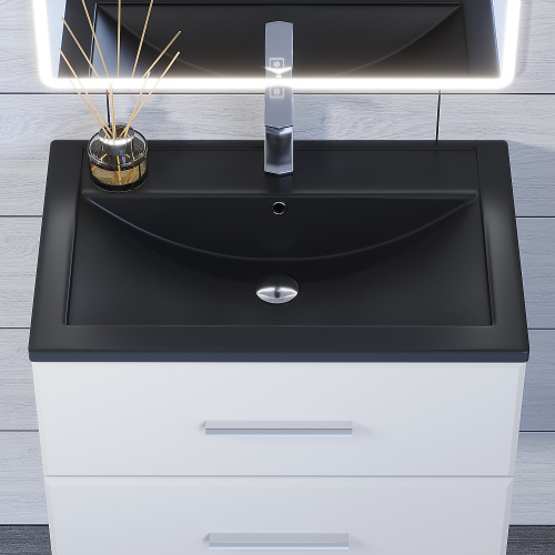 Раковина кварцевая Uperwood Foster Quartz 291030034 70х46 полувстраиваемая цвет черный - фото 4