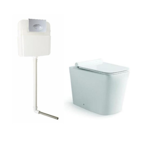 Унитаз напольный с бачком SantiLine SL-5021 цвет белый с сиденьем микролифт безободковый смыв воронка-водоворот - фото 3