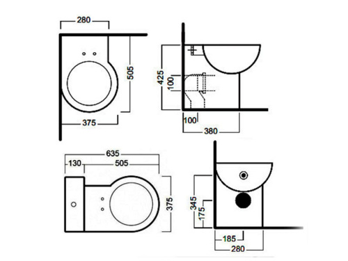 Чаша унитаза приставная Hatria YOU&ME YXZ601 цвет белый без сиденья душевой смыв - фото 3